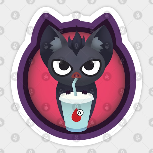 Bat Drinking Blood Sticker by DIOGO PRINTS